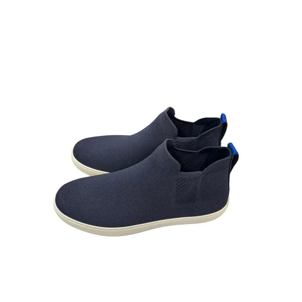 Rothy’s Chelsea Boot High top Knit Pull On Sneakers Navy Blue Size 9